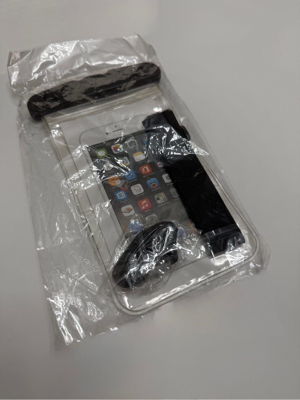 Clear Waterproof Phone Pouch with Black Strap